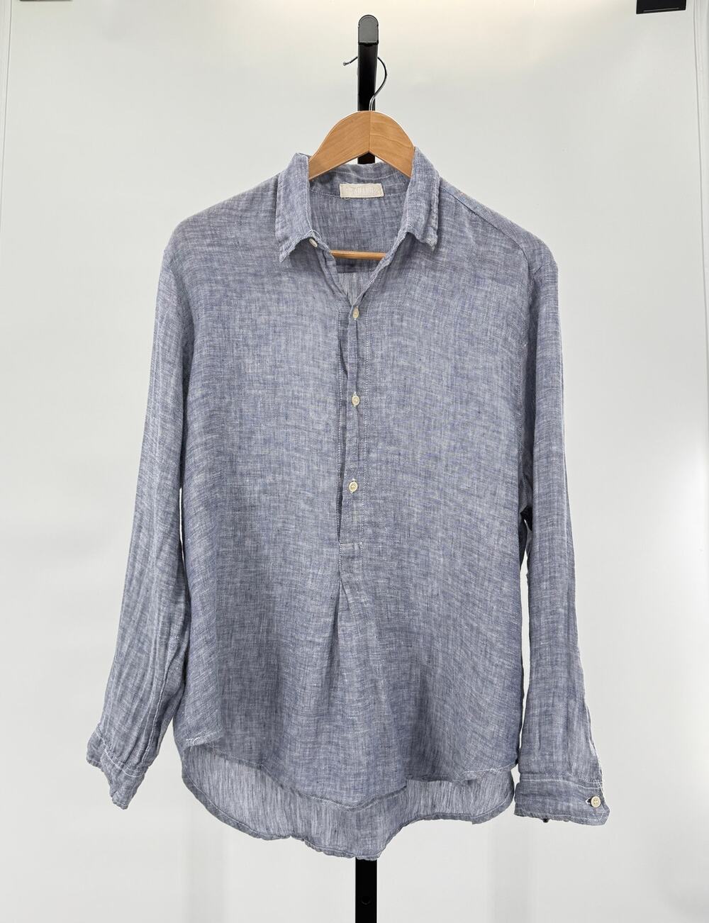 CP Shades Pull Over 100% Linen Long Sleeve S Tunic Shirt Chambray Summer